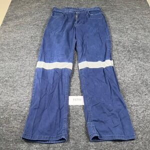 Crude FR Flame Resistant Jeans Mens 34x34 Navy Blue Cotton Straight Leg Casual